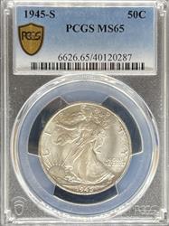 1945-S Walking Liberty Half Dollar MS65 PCGS