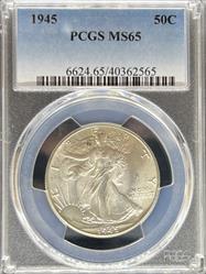 1945 Walking Liberty Half Dollar MS65 PCGS