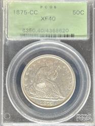 1875-CC Liberty Seated Half Dollar XF40 PCGS OGH