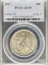 1917 Walking Liberty Half Dollar AU55 PCGS