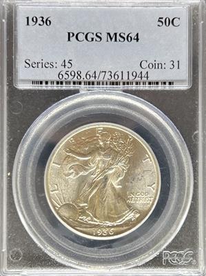 1936 Walking Liberty Half Dollar MS64 PCGS