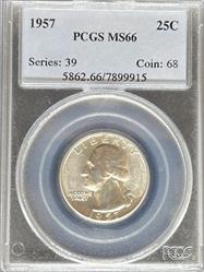 1957 Washington Quarter MS66 PCGS