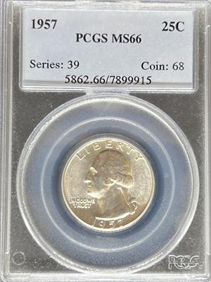 1957 Washington Quarter MS66 PCGS
