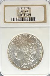 1881-S Morgan Dollar MS65 NGC