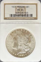 1921 Morgan Dollar MS65 NGC