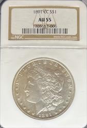 1891-CC Morgan Dollar AU55 NGC