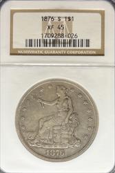 1876-S Liberty Seated Dollar XF45 NGC