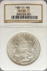 1882-CC Morgan Dollar MS62 NGC