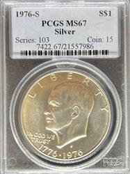 1976-S Silver Eisenhower Dollar MS67 PCGS