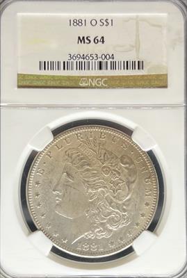 1881-O Morgan Dollar MS64 NGC