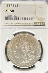 1887-S Morgan Dollar AU58 NGC