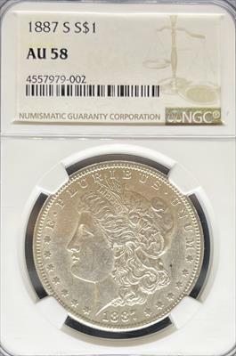 1887-S Morgan Dollar AU58 NGC