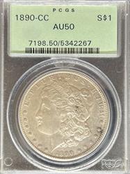 1890-CC Morgan Dollar AU50 PCGS OGH