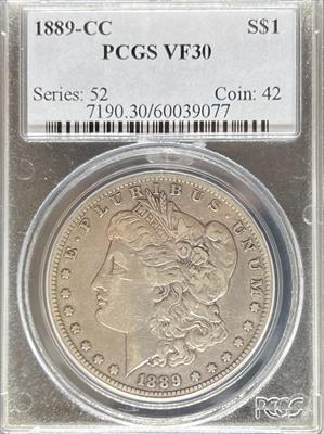 1889-CC Morgan Dollar VF30 PCGS