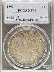 1893 Morgan Dollar XF40 PCGS