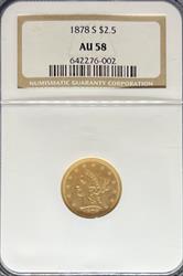 1878-S $2.5 Liberty AU58 NGC