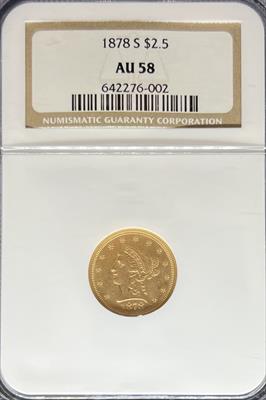 1878-S $2.5 Liberty AU58 NGC