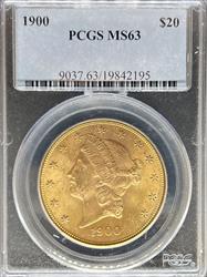 1900 $20 Liberty MS63 PCGS