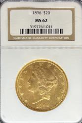 1896 $20 Liberty MS62 NGC