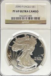 2000 Silver Eagle PF69UCAM NGC