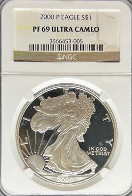 2000 Silver Eagle PF69UCAM NGC