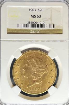 1903 $20 Liberty MS63 NGC