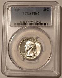 1950 Washington Quarter PR67 PCGS Low Proof Mintage