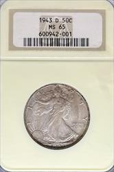 1943-D Walking Liberty Half Dollar MS65 NGC