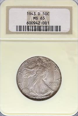 1943-D Walking Liberty Half Dollar MS65 NGC