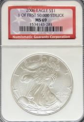 2006 Silver Eagle MS69 NGC