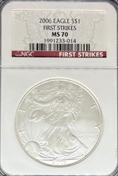 2006 Silver Eagle MS70 NGC First Strike