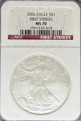 2006 Silver Eagle MS70 NGC First Strike