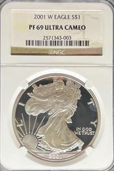 2001-W Silver Eagle PF69UCAM NGC
