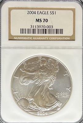 2004 Silver Eagle MS70 NGC