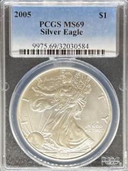 2005 Silver Eagle MS69 PCGS