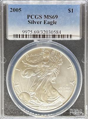 2005 Silver Eagle MS69 PCGS