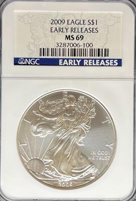 2009 Silver Eagle MS69 NGC Early Release