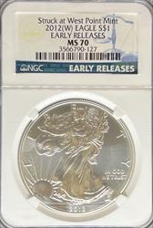 2012-W Silver Eagle MS70 NGC Early Release