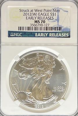 2012-W Silver Eagle MS70 NGC Early Release