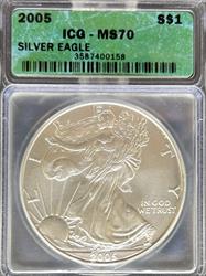 2005 Silver Eagle MS70 ICG