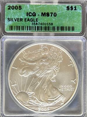 2005 Silver Eagle MS70 ICG