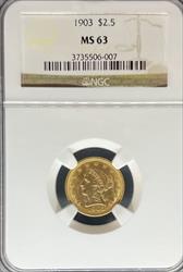 1903 $2.5 Liberty MS63 NGC