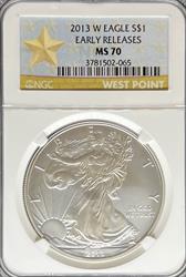 2013-W Silver Eagle MS70 NGC Early Release