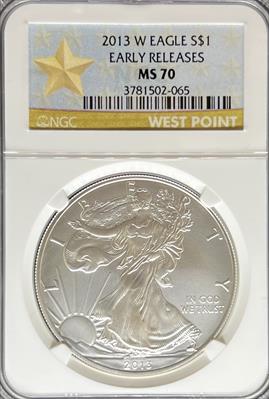 2013-W Silver Eagle MS70 NGC Early Release