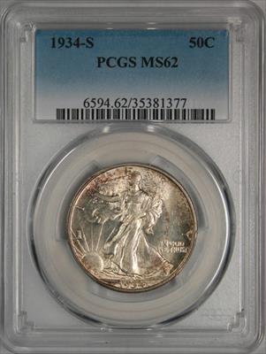 1934-S Walking Liberty Half Dollar MS62 PCGS