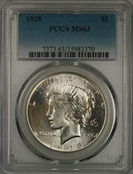 1928 Peace Dollar MS63 PCGS