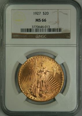 1927 $20 St Gaudens MS66 NGC