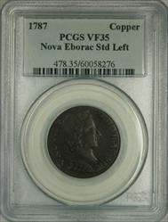 1787 Nova Eborac Colonial Copper VF35 PCGS Seated Left