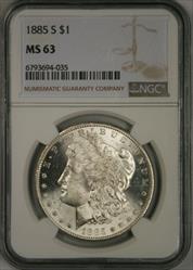 1885-S Morgan Dollar MS63 NGC