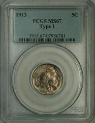 1913 T1 Buffalo Nickel MS67 PCGS